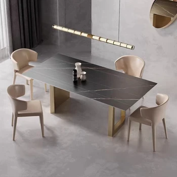 Современные обеденные столы из шифера Роскошный дизайн кухни Обеденные столы для гостиной Кофейные Nordic Mesas Comedor Мебель для дома SR50DT