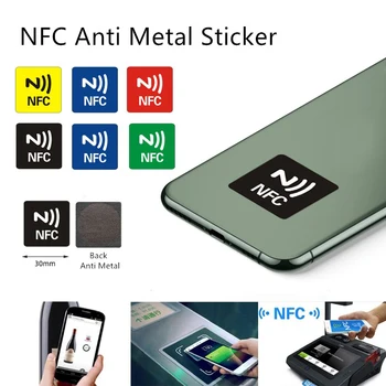 6 шт. Наклейка NFC-метки 13,56 МГц, водонепроницаемый материал из ПЭТ, наклейки NFC, Смарт-Клейкие Антиметаллические метки NFC 216 для всех телефонов NFC