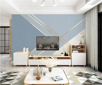 современная настенная роспись в гостиной, имитация мрамора, геометрические линии, диван, спальня, гостиная, диван, фон, 3D обои