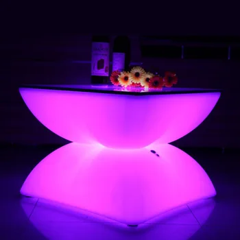 Светодиодный Светящийся Красочный стол для Отдыха, Барная стойка, Водонепроницаемые Столы, Открытый Квадратный Стол, Светодиодная мебель, барный стол