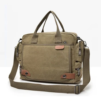 Многофункциональный Холщовый портфель, Модная сумка на плечо Для мужчин, Деловая Повседневная сумка через плечо, дорожные сумки ZXD6