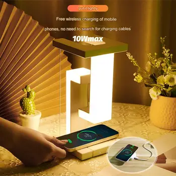 Креативный смартфон с беспроводной зарядкой, подвесная настольная лампа, Балансировочная лампа, плавающая для дома, спальни