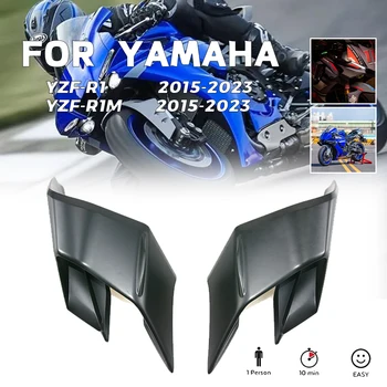 Фиксированное Ветровое Крыло для Yamaha R1 R1M R1 M 2015-2023 Мотоциклетные Аэродинамические Крылышки, Обтекатели Лобового стекла, Черные Аксессуары, Новые