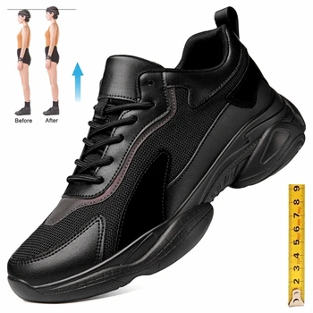 Модные мужские кроссовки, повседневная обувь с лифтом, Обувь, увеличивающая рост, Стелька 7 см, Мужская белая обувь для спорта и отдыха, высокая обувь на открытом воздухе
