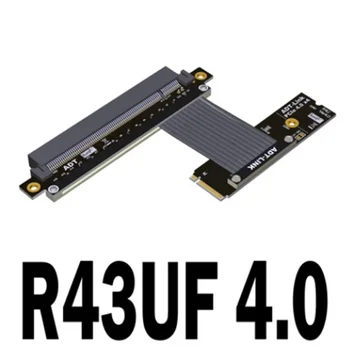 PCIE 4,0x16 Riser Cable PCI Express Extender 64 Гбит/с Для NVMe M.2 SSD Графическая видеокарта GPU с Кабелем Питания Sata Серии R43U