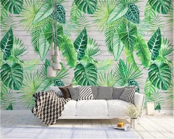 beibehang Классические модные обои с индивидуальностью, скандинавское простое тропическое растение, фон из листьев черепахи, настенные фрески, 3D обои