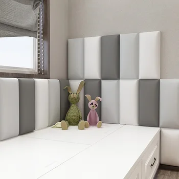 Новое простое однотонное изголовье кровати для детской комнаты из трехмерной пены с защитой от столкновений