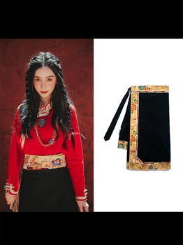 Традиционное тибетское платье, юбка с запахом, винтажная традиционная китайская одежда для женщин
