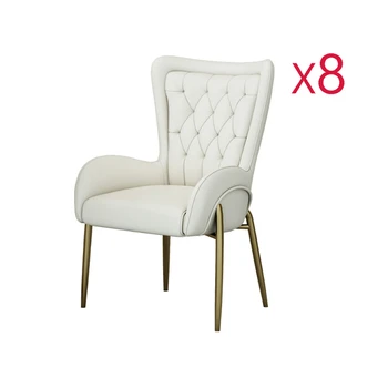 Обеденный стул из натуральной коровьей кожи и нержавеющей стали для столовой Nordic modern sillas de comedor gold Princess chair entry lux cade