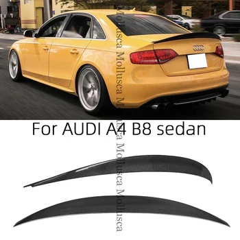 Для AUDI A4 B8 Седан HK Стиль Задний спойлер из углеродного волокна, крыло багажника 2007-2011, FRP, сотовая ковка