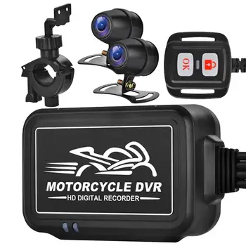 Мотоциклетная камера, Рекордер для мотоциклетной камеры Спереди и сзади, 1080P, Двойная 150-дюймовая Широкоугольная Мотоциклетная камера, Видеорегистратор для записи Спортбайков