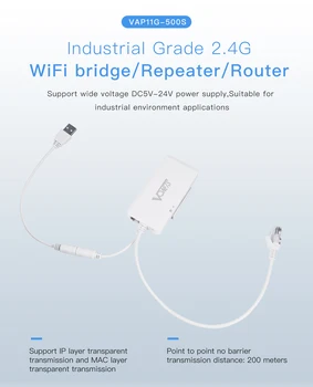VONETS 2,4 ГГц WiFi Маршрутизатор Беспроводной Мост Ethernet Ретранслятор WiFi Удлинитель RJ45 Адаптер для Мониторинга Сетевых устройств VAP11G-500S