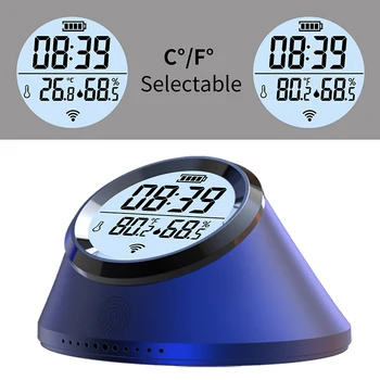 Умные часы Tuya Zigbee, датчик температуры и влажности, Вибрирующий дисплей с подсветкой, Интеллектуальная связь, Сенсорная клавиша Выбора C °/F °