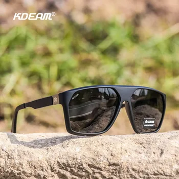 Мужские поляризованные солнцезащитные очки из износостойкого материала KDEAM TR90, F1 Pilot, динамическая угловая форма, солнцезащитные очки Мужские