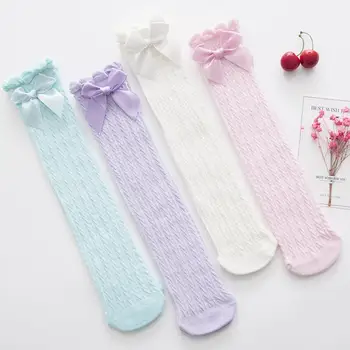 Носки для девочек 0-8 лет, Хлопковые, Новая летняя корейская версия, Детские гольфы Принцессы с длинными рукавами, Носки для танцев