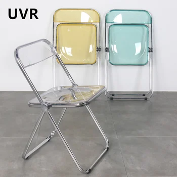 UVR Новый складной стул Пластиковый стул для макияжа Удобная офисная спинка Стул Долгое сидение Не утомляет Домашний Ресторанный стул