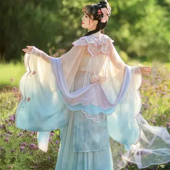 женский комплект hanfu с китайской вышивкой в китайском стиле 2023, костюм для косплея, праздничный наряд, комплект одежды древней принцессы феи hanfu, a172