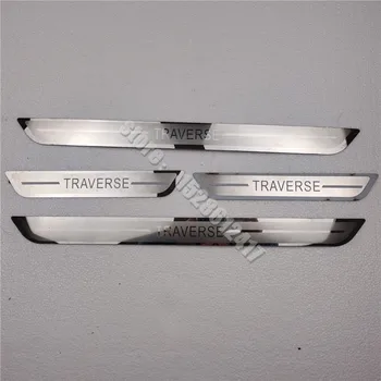Для Chevrolet TRAVERSE 2010-2024, накладные накладки на пороги из нержавеющей стали, защитные накладки на пороги, автомобильные наклейки, Аксессуары, педаль приветствия