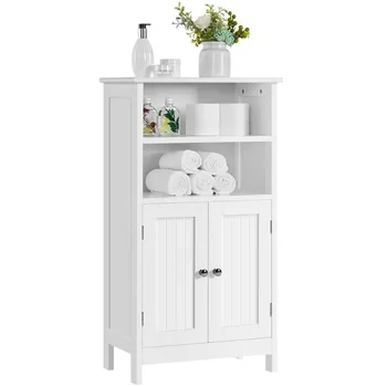 5-Ярусный деревянный шкаф для ванной комнаты SMILE MART, белая мебель для ванной комнаты