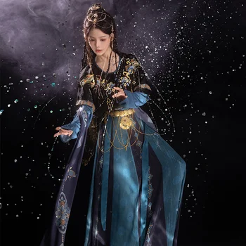 Новое Традиционное Женское Платье Ханфу в Китайском Стиле, Весенне-летнее Косплейное Платье для Восточных народных Танцев Hanfu, Комплект Одежды Hanfu