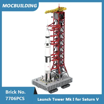 MOC Строительные блоки Launch Tower Mk I для Saturn V 21309/92176 с гусеничным ходом, собранные своими руками Кирпичи, креативные игрушки, подарки 7706 шт.