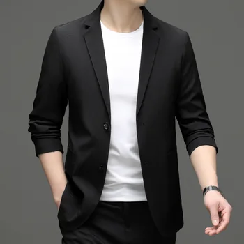 6927-2023 Весенне-осенний новый маленький костюм, мужская корейская версия приталенного костюма, мужской молодежный пиджак большого размера, деловой тренд