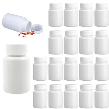 10шт Пластиковая Упаковка для реагентов объемом 15 мл-100 мл, Бутылки многоразового использования, Белые Пустые Герметичные контейнеры из полиэтилена высокой плотности, Флаконы с лекарственными таблетками и твердым порошком