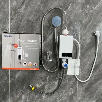 Мгновенный электрический водонагреватель, Безцилиндровый водонагреватель мощностью 5,5 кВт для кухни и ванной комнаты с технологией саморегулирования