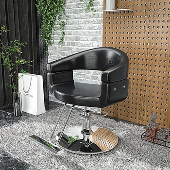 Кресло для парикмахерской, Специальное Кресло для Парикмахерского салона с Регулируемой Спинкой, Простое современное кресло для стрижки волос и парикмахерское кресло, вращающееся Кресло