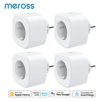Meross HomeKit Smart Plug EU WiFi 16A Настенная розетка Таймер Расписание Голосовое Управление Поддержка Alexa Google Assistant SmartThings