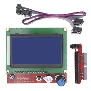 12864 Смарт-контроллер RAMPS 1.4 LCD 12864 ЖК-панель управления Синий экран для 3D-принтера LCD12864
