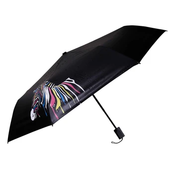 Полностью автоматический зонт от солнца, маленький черный зонт, складной зонт, меняющий цвет воды, зонтик