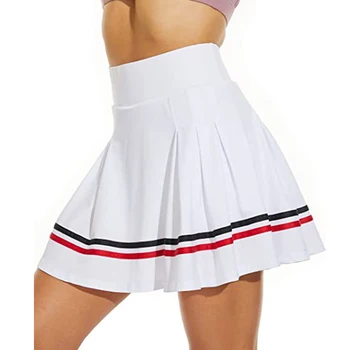Новая теннисная юбка, женские плиссированные шорты со встроенным карманом на поясе, Гольф, Йога, Фитнес, Высокие эластичные спортивные штаны для девочек, юбка