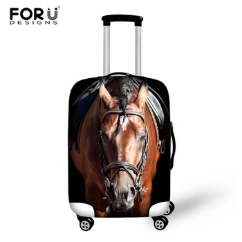 FORUDESIGNS/ Защитный чехол для багажа с принтом лошади, Эластичный Чемодан, Дорожный чехол, Тележка, Прочные сумки для Пыли, Аксессуары для путешествий