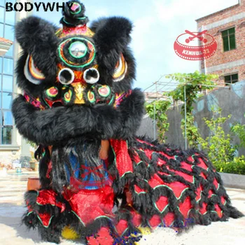 Костюм талисмана танца черного льва МАО Нань Лев для китайского народного творчества двух взрослых