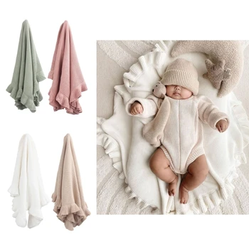 Вязаное Детское одеяло, Одеяла для малышей, Мягкие Трикотажные изделия, Вязаные одеяла для колясок