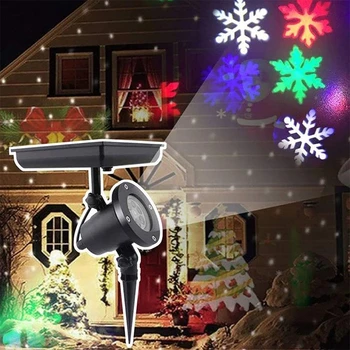 Наружные солнечные проекционные огни в виде снежинок, вращающиеся огни для снегопада на Рождество, Новый Год, Свадьбу, домашнюю вечеринку, украшение патио
