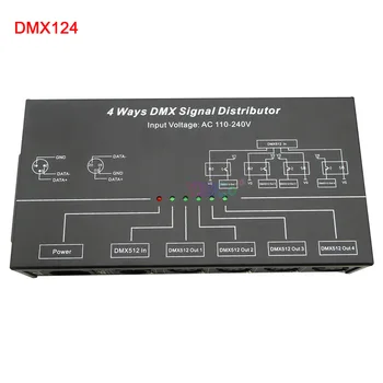 DMX124 4 канала LED DMX512 усилитель-разветвитель DMX повторитель сигнала 4CH 4 выходных порта DMX распределитель сигнала; вход AC100V-240V