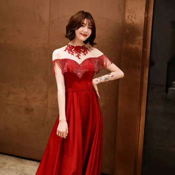 Длинное Платье для Выпускного вечера 2021 Без рукавов Темно-красного Цвета Вечернее Платье Robe De Soiree