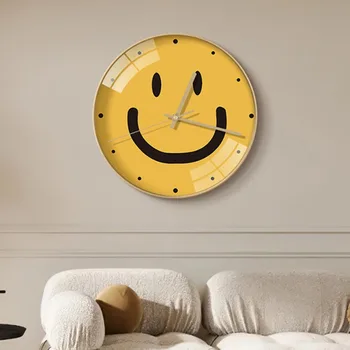 Художественные Бесшумные Настенные Часы Для Гостиной Современный Дизайн Креативные Необычные Настенные Часы Стильные Желтые Металлические Relojes De Pared Decoration