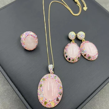 Натуральный Розовый кристалл Турмалин, Оригинальный камень, Женское ожерелье, модные Легкие Роскошные Элегантные женские украшения для банкета и вечеринки