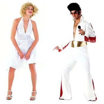 Классический костюм для косплея короля кошек Элвиса Пресли, Белый костюм на Хэллоуин для мужчин, реквизит для косплея на Хэллоуин для взрослых, micr