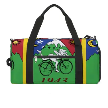 Сумка для спортзала Albert Hoffman Bicycle Day 1943 Cycle Lsd Trip Acid Day Оксфордские спортивные сумки Дорожная сумка для тренировок Новинка Сумка для фитнеса