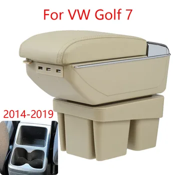 Для VW Golf 7 Коробка для подлокотника 2014 2015 2016 2017 2018 2019 Mk7 Специальные детали для дооснащения салона Автомобиля Коробка для подлокотника Центральный ящик для хранения