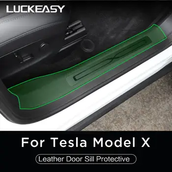 LUCKEASY Для Tesla Model X 2017-2021 Скройте Переднюю и заднюю двери Противоударной накладкой, защитными наклейками для боковых краев пленки