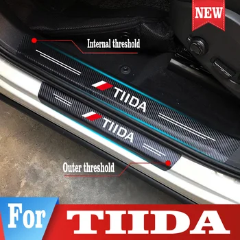 Защита порога двери автомобиля, накладка на порог, накладка на педаль, наклейки для Nissan TIIDA, аксессуары для автостайлинга