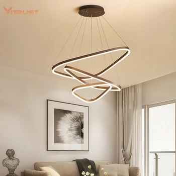 Кофейный подвесной светильник, креативный треугольный подвесной светильник для столовой, спальни, современная домашняя люстра AC110-240V