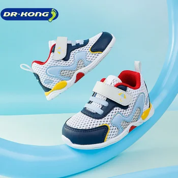 Dr Kong/Детская обувь для младенцев, кроссовки для мальчиков, Нескользящие крючки и петли, Первые ходунки, Здоровая обувь