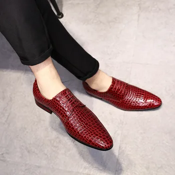 2023 Европейская и американская Модная Мужская обувь со Змеевидным Узором, Кожаная обувь большого размера, Мужские модельные туфли
