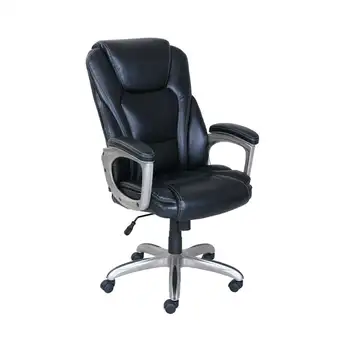Коммерческое офисное кресло из клееной кожи с пеной с эффектом памяти, вместимость 350, черный